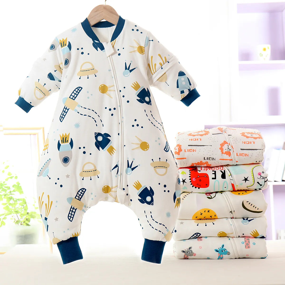 Quilted SleepSuit With Detachable Sleeves